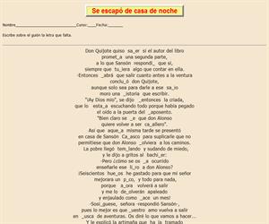 63ª Ficha de ortografía de Don Quijote de la Mancha