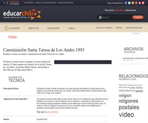 Canonización Santa Teresa de Los Andes 1993 (Educarchile)