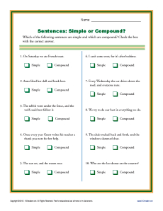 Sentences: Simple or Compound?