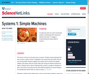 Systems 1: Simple Machines (Science NetLinks)