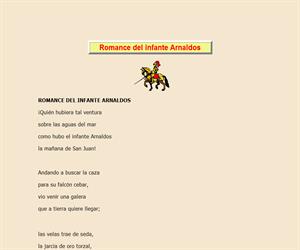 Romance del infante Arnaldos, lectura comprensiva interactiva