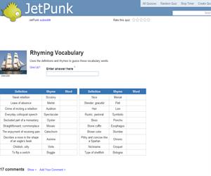 Rhyming Vocabulary