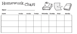 Homework chart (Tabla de tareas escolares)