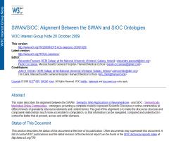 SWAN/SIOC: Alignment Between the SWAN and SIOC Ontologies