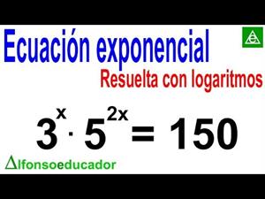 Ecuación exponencial resuelta con logaritmos
