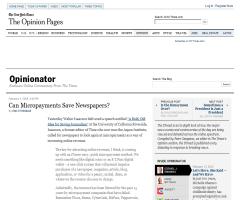 ¿Pueden los micropagos salvar a los periódicos? (The New York Times)