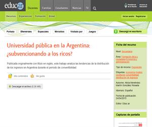 Universidad pública en la Argentina: ¿subvencionando a los ricos?