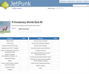 H Vocabulary Words Quiz 2