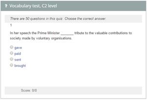 Vocabulary test, C2 level.  Cambridge English Proficiency (examenglish.com)