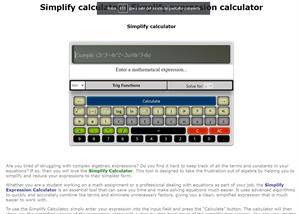 Simplify expression calculator