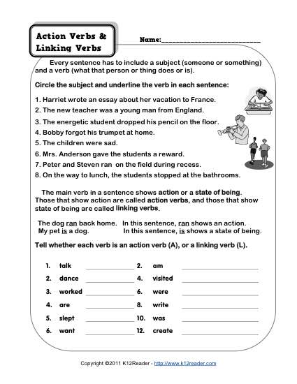 Action Verbs and Linking Verbs