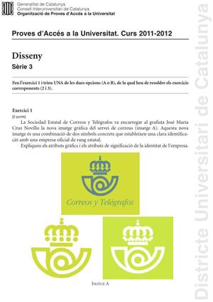 Examen de Selectividad: Diseño. Cataluña. Convocatoria Junio 2012