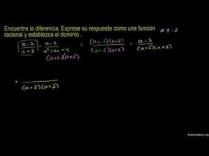Suma y resta de expresiones racionales 3 (Khan Academy Español)