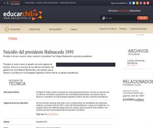 Suicidio del presidente Balmaceda 1891 (Educarchile)