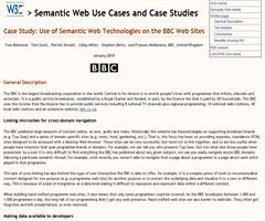 Case Study: Use of Semantic Web Technologies on the BBC Web Sites