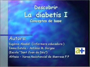 "Descobrim la diabetis " "Conceptes bàsics"