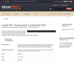 Usando TICs 2.0 para recrear "La historia de Chile" (Educarchile)