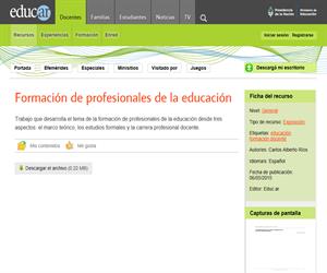 Formación de profesionales de la educación en Argentina