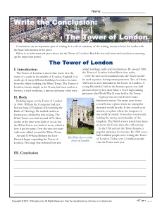 Write the Conclusion: The Tower of London
