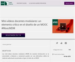 Mini-vídeos docentes modulares en el diseño de un MOOC