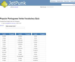 Popular Portuguese Verbs Vocabulary Quiz
