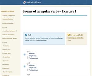 Forms of irregular verbs - Exercise 1(englisch-hilfen.de)