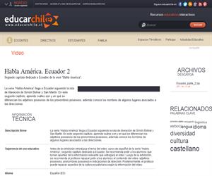 Habla América. Ecuador 2 (Educarchile)
