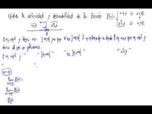 Continuidad y derivabilidad de  función (función a  trozos)