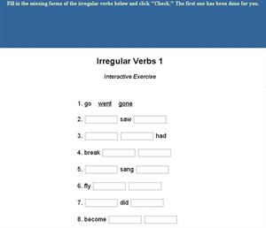 Exercise: Irregular Verbs (englishpage)