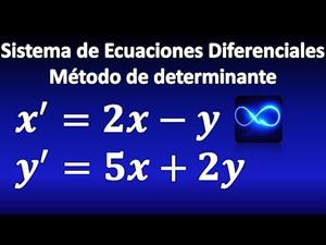 Sistema de ecuaciones diferenciales, resuelto por método de determinante (operadores)