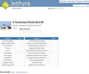A Vocabulary Words Quiz 2
