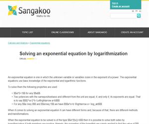 Solving an exponential equation by logarithmization