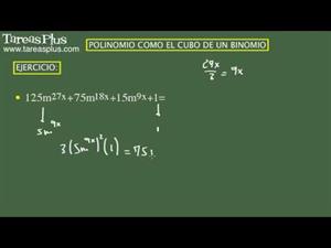 Polinomio como el cubo de un binomio. Ejercicio 8 de 15 (Tareas Plus)