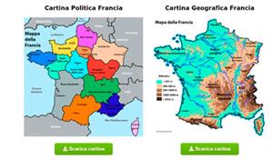 Cartina Francia - Mappa Francia fisica, geografica e politica