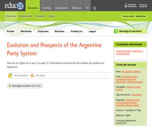Evolution and prospects of the argentine party system.