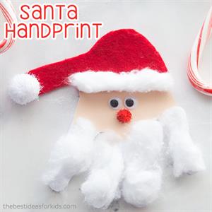 Manualidad de Papá Noel. Santa Handprint Craft (The Best Ideas for Kids)