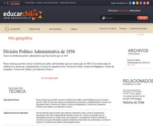 División Político Administrativa de 1856 (Educarchile)