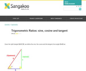 Trigonometric Ratios: sine, cosine and tangent