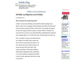 SPARQL and Big Data (and NoSQL)