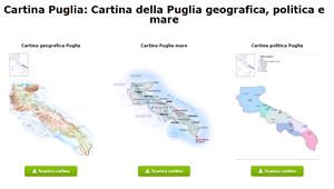 Cartina Puglia: Cartina della Puglia geografica, politica e mare