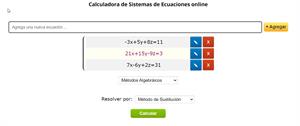 Calculadora de Sistemas de Ecuaciones lineales o no lineales