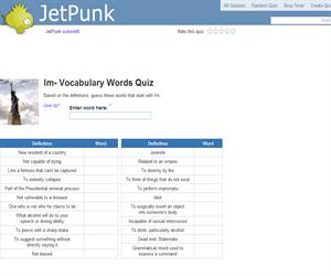 Im- Vocabulary Words Quiz
