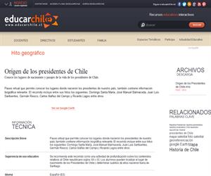 Origen de los presidentes de Chile (Educarchile)