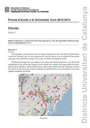 Examen de Selectividad: Diseño. Cataluña. Convocatoria Septiembre 2013