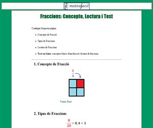 Introducció a les fraccions (concepte, lectura i test)
