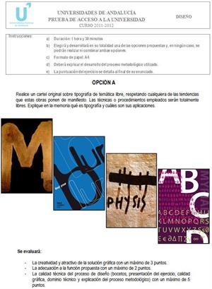 Examen de Selectividad: Diseño 2. Andalucía. Convocatoria Junio 2012
