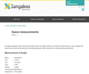 Saxon measurements