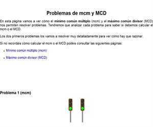 Problemas de aplicación del mcm y MCD