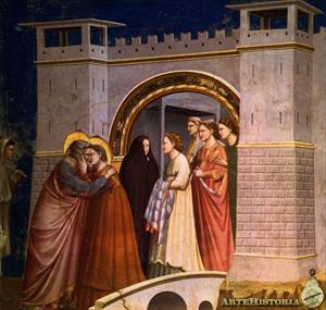 Abrazo en la puerta dorada (Giotto di Bondone)