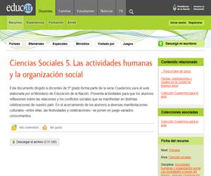 Las actividades humanas y la organización social